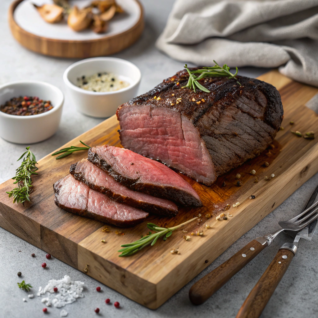 Mississippi pot roast perfectly cooked chuck roast with meat thermometer showing ideal temperature for tender sliders