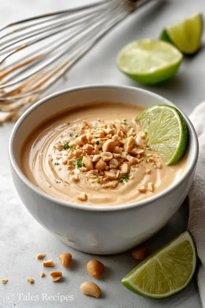 Thai peanut sauce for thai peanut salmon bites in a bowl
