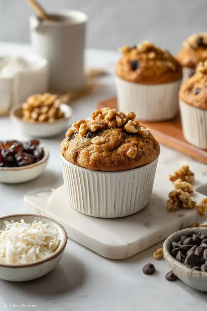 Muffin add-in options including walnuts, coconut, chocolate chips for carrot zucchini muffins