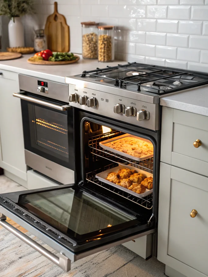 Clean oven sparkling interior photo, professional photography with cinematic lighting, dish cloth and baking soda.